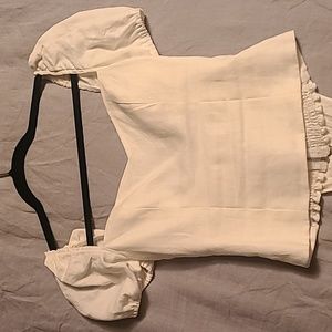 White linen puff sleeve reformation top size small